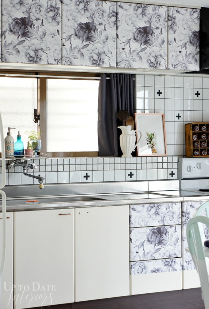 How to Cover Cabinets with DIY Removable Wallpaper